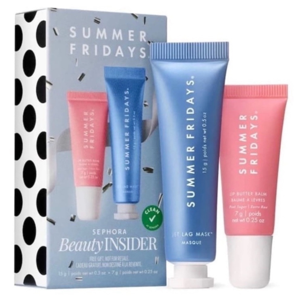 Summer Fridays Bundle - Jet Lag Mask 15 g & Lip Butter Balm 7 g, New in Box